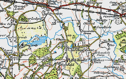 Old map of Chiddingstone in 1920