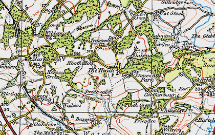 Old map of Chiddingstone Hoath in 1920