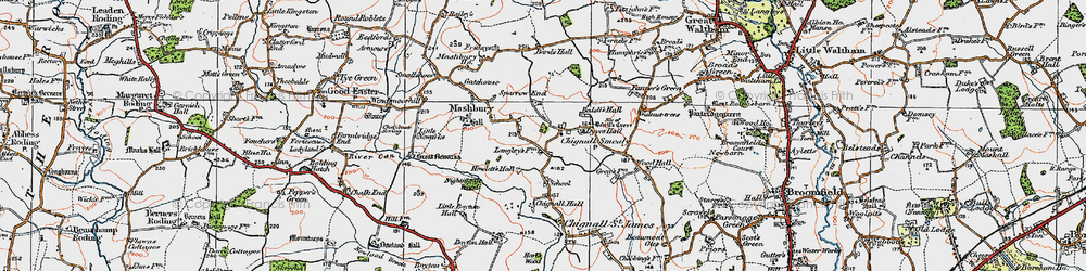 Old map of Chignall Smealy in 1919