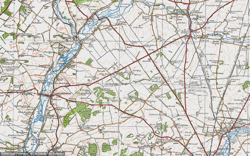 Old Map of Chilbolton Down, 1919 in 1919