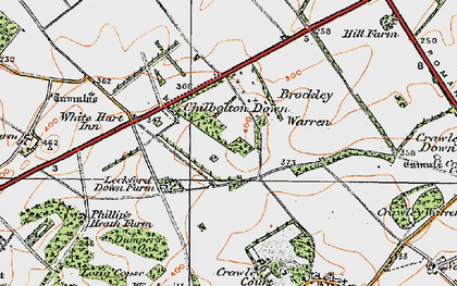 Old map of Chilbolton Down in 1919