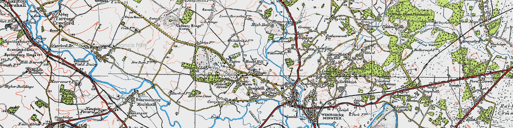Old map of Chilbridge in 1919
