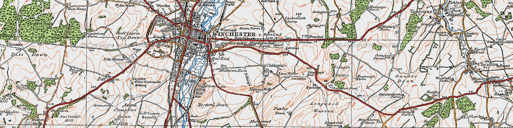 Old map of Chilcomb in 1919
