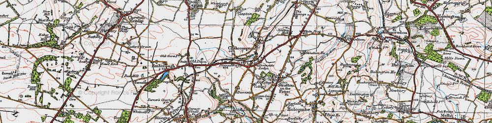 Old map of Chilcompton in 1919