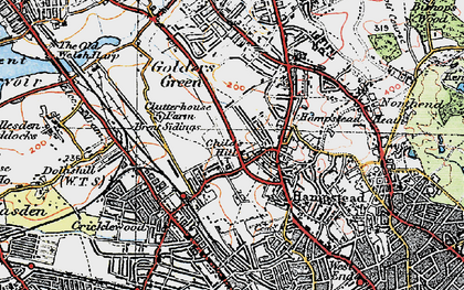 Old map of Child's Hill in 1920