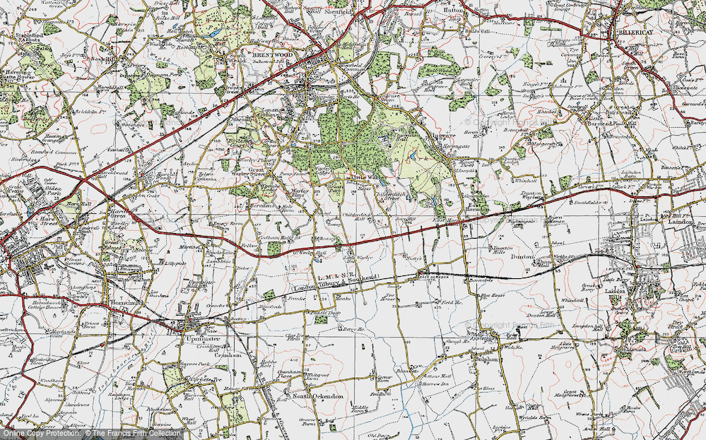 Old Map of Childerditch, 1920 in 1920