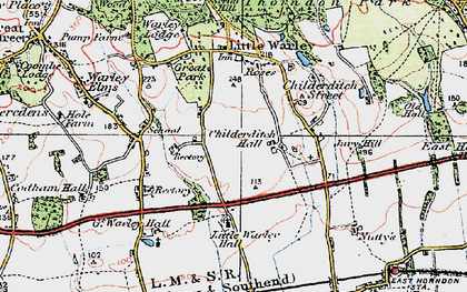 Old map of Childerditch in 1920