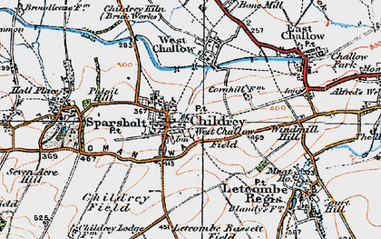 Old map of Childrey in 1919