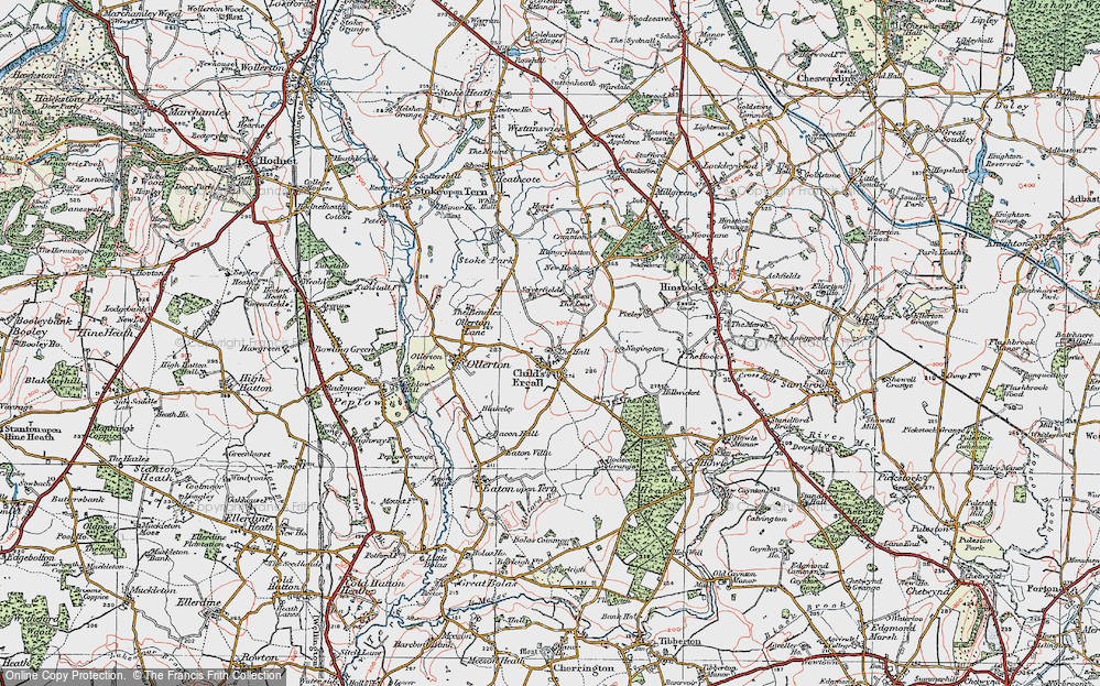 Old Map of Childs Ercall, 1921 in 1921