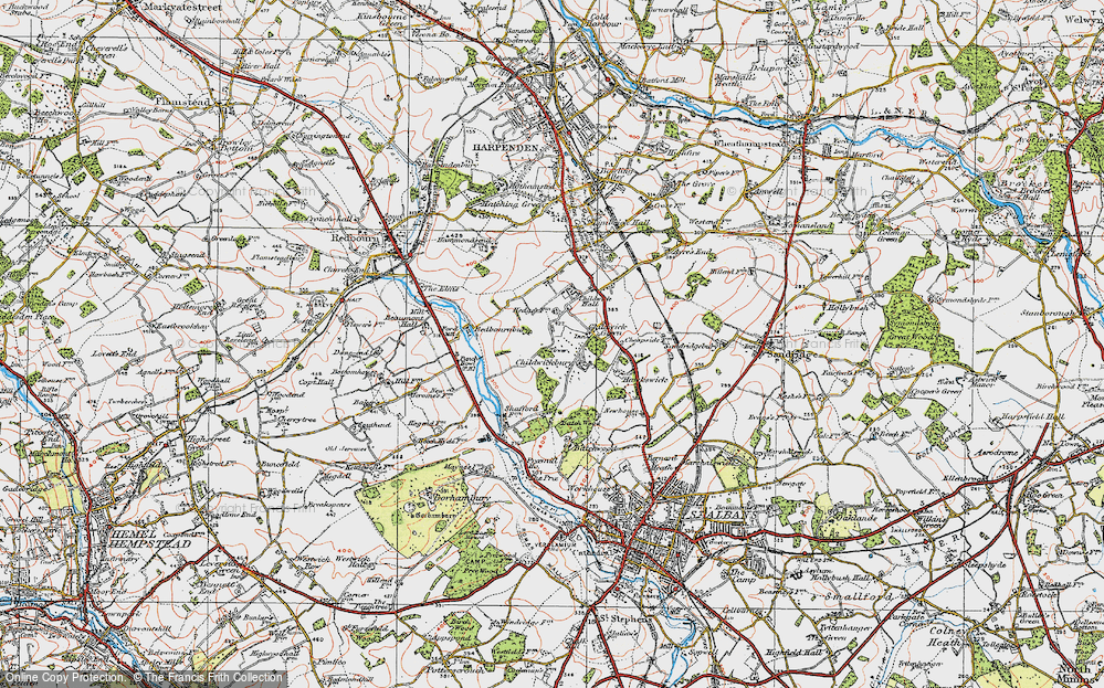 Old Map of Childwick Bury, 1920 in 1920