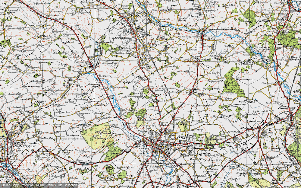 Old Map of Childwick Green, 1920 in 1920