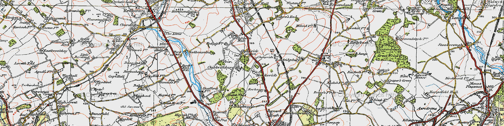 Old map of Childwick Green in 1920