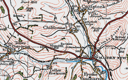 Old map of Chilfrome in 1919