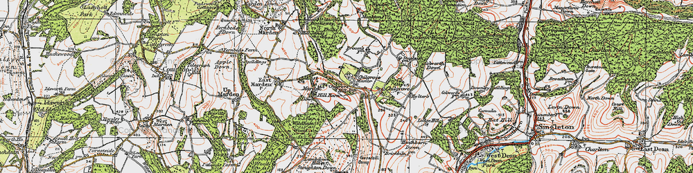 Old map of Westdean Woods in 1919