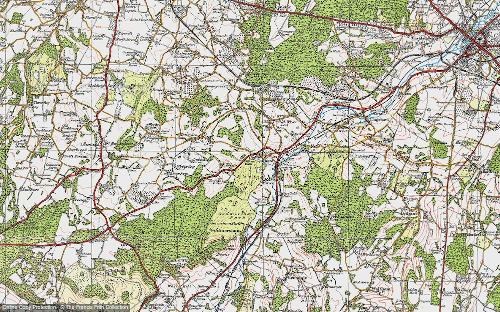 Old Map of Chilham, 1921 in 1921
