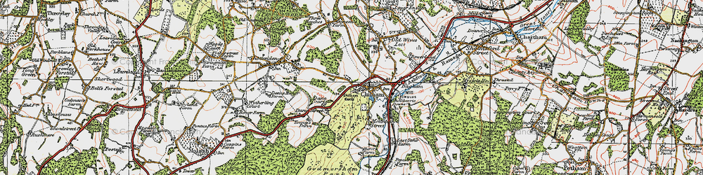 Old map of Chilham in 1921