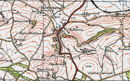 Old map of Marystow in 1919