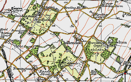 Old map of Chillenden in 1920