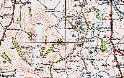 Old map of Westridge Down in 1919