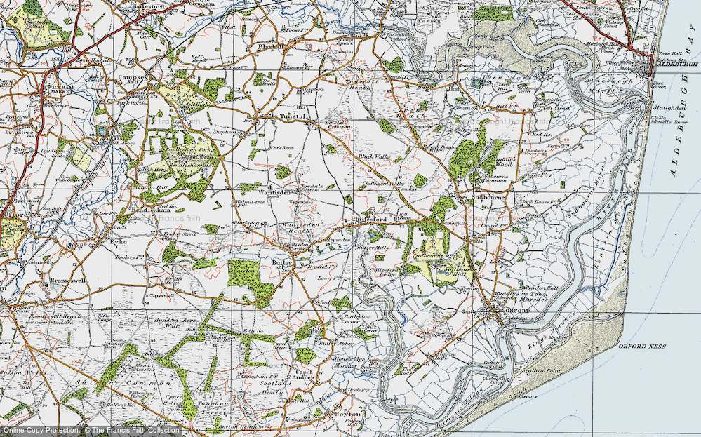 Old Map of Chillesford, 1921 in 1921