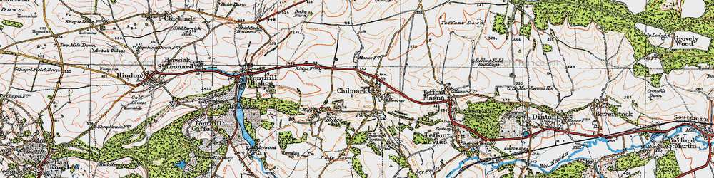 Old map of Stockton Wood in 1919