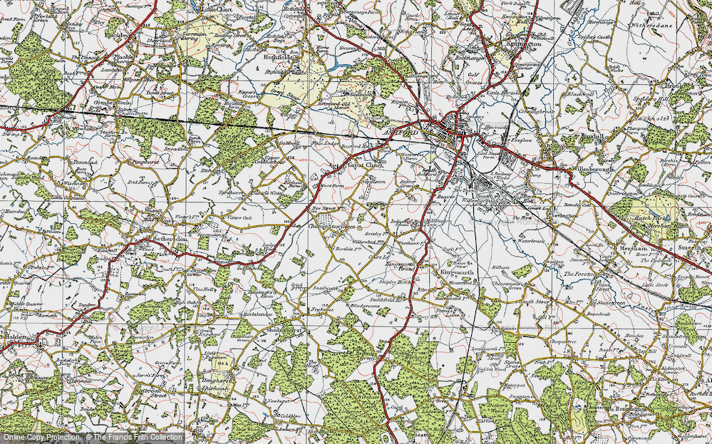 Old Map of Chilmington Green, 1921 in 1921