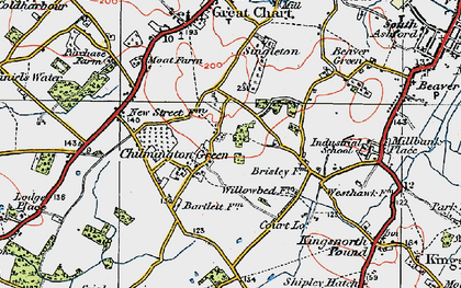 Old map of Chilmington Green in 1921