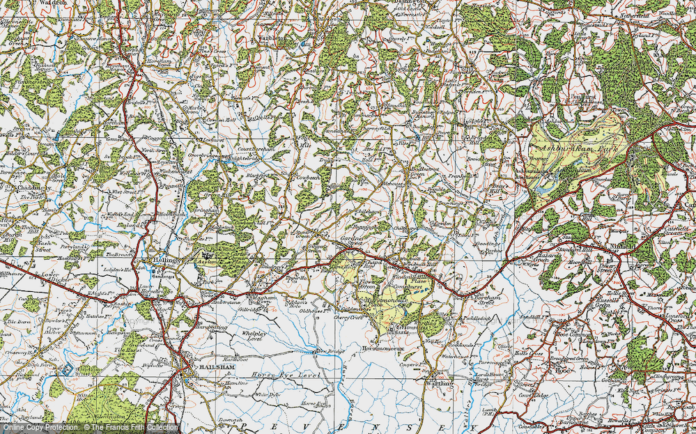 Old Map of Chilsham, 1920 in 1920