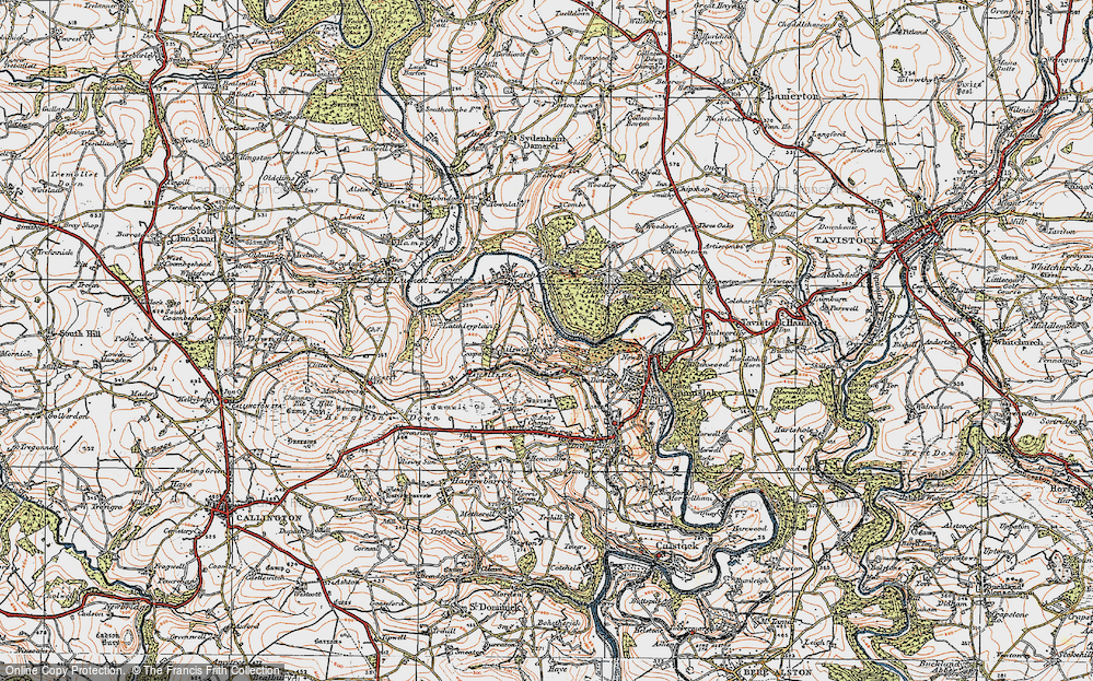 Old Map of Historic Map covering Blanchdown Wood in 1919