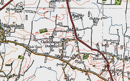 Old map of Chilthorne Domer in 1919