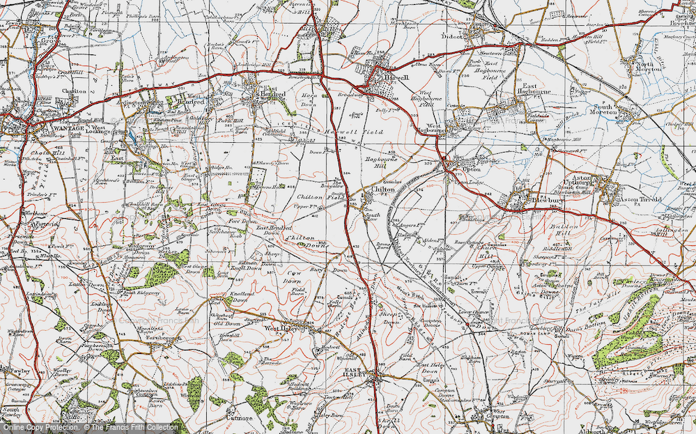 Old Map of Historic Map covering Bury Down in 1919