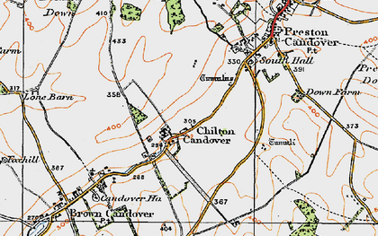 Old map of Chilton Candover in 1919