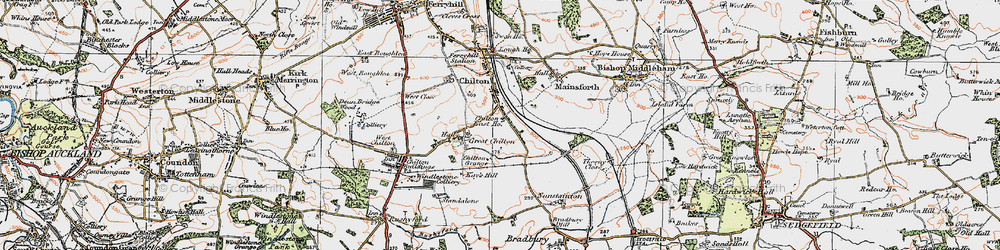 Old map of Chilton Lane in 1925