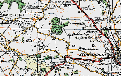 Old map of Chilton Leys in 1921