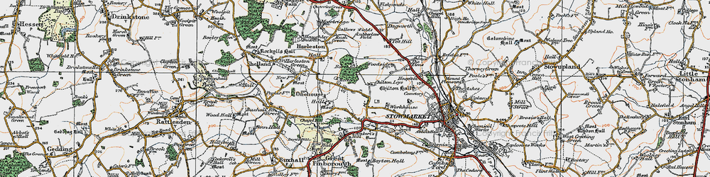 Old map of Chilton Leys in 1921