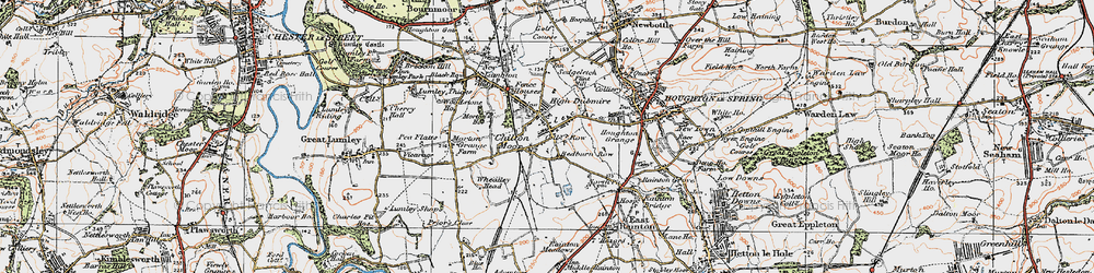 Old map of Chilton Moor in 1925