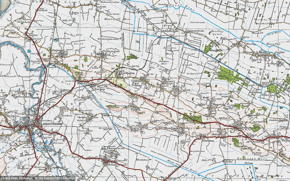 Old Map of Chilton Polden, 1919 in 1919