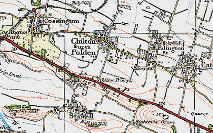 Old map of Chilton Polden in 1919