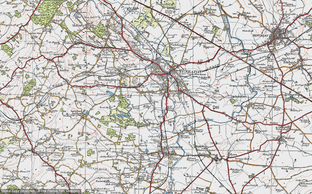 Old Map of Chilvers Coton, 1920 in 1920