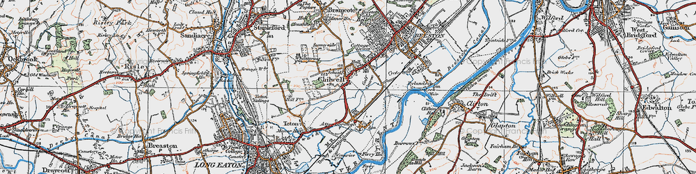 Old map of Chilwell in 1921