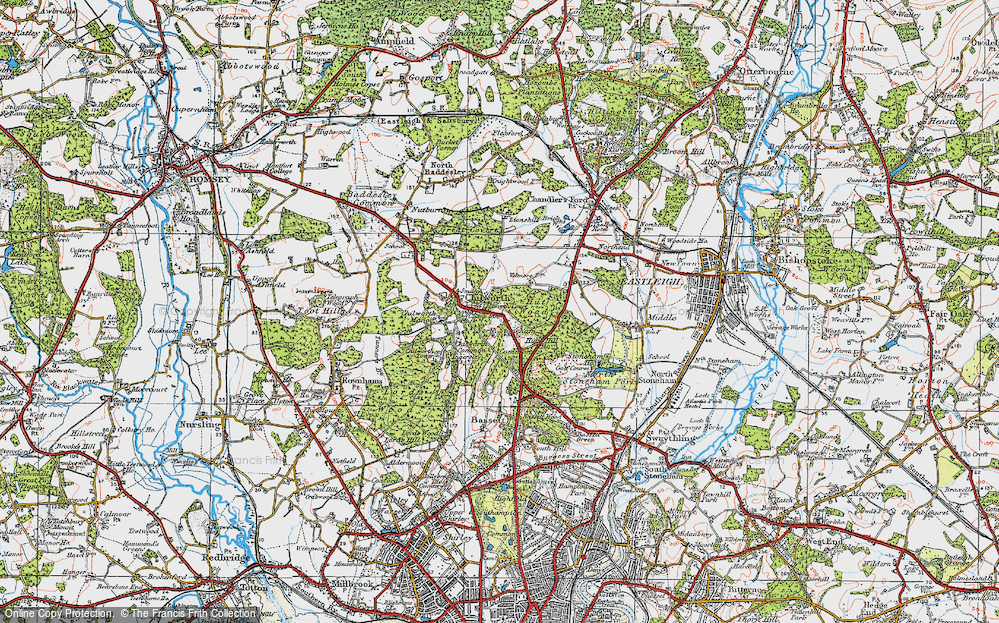 Old Map of Chilworth, 1919 in 1919