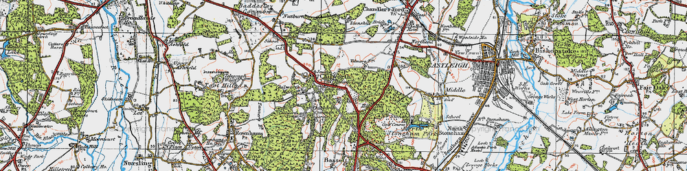 Old map of Chilworth in 1919