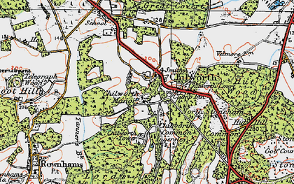 Old map of Chilworth Old Village in 1919