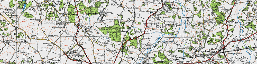 Old map of Chineham in 1919