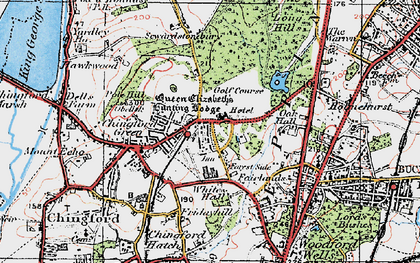 Old map of Chingford in 1920