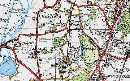 Old map of Chingford Hatch in 1920