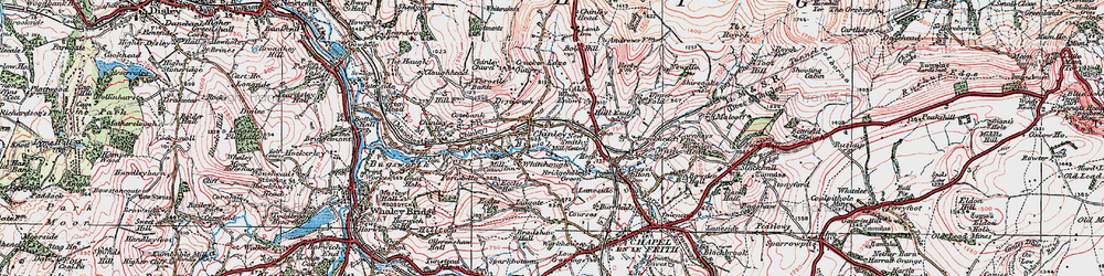 Old map of Chinley in 1923