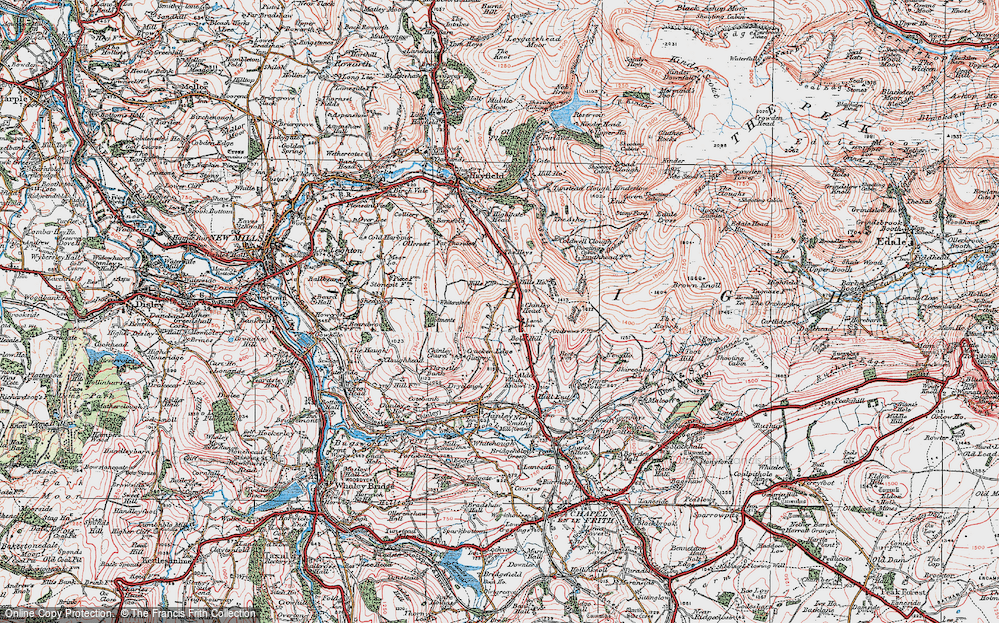 Old Map of Chinley Head, 1923 in 1923