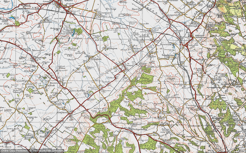 Old Map of Historic Map covering Bledlow Cross in 1919
