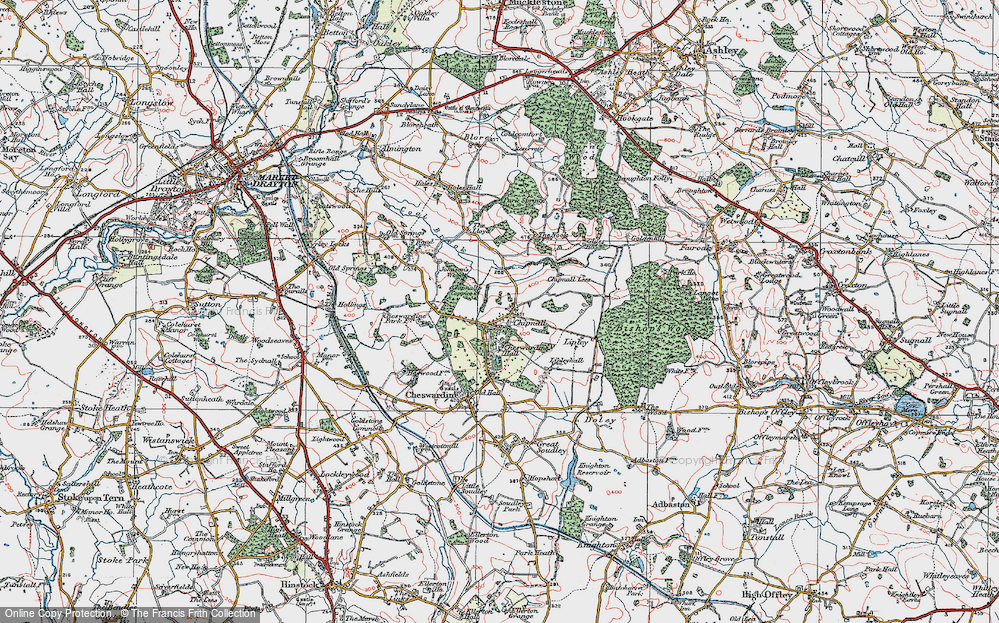 Old Map of Chipnall, 1921 in 1921